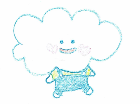 雲の男の子のイラスト