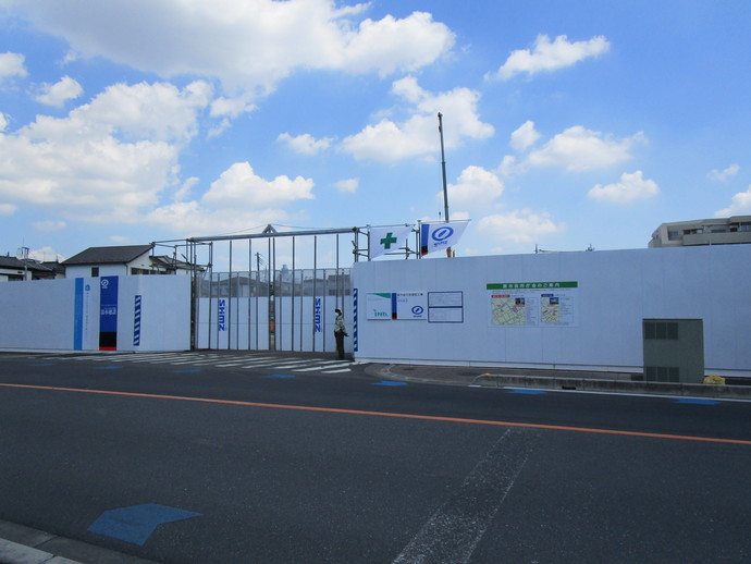 写真:新庁舎建設工事現場県道側より（令和3年7月19日）