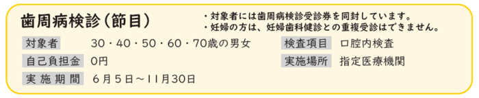 歯周病検診(節目)