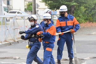 写真1：放水訓練