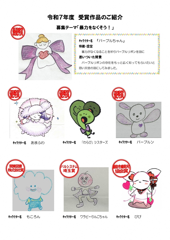 令和7年度　受賞作品　テーマ「暴力をなくそう！」