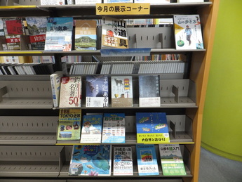 写真：1F展示図書コーナー