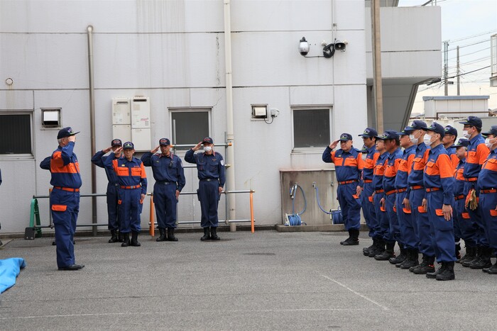 消防団長へ開始報告