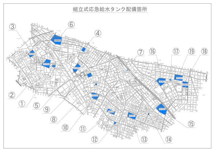 組立式応急給水タンク配備箇所図