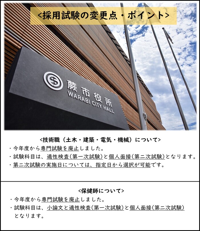 採用試験の変更点・ポイント